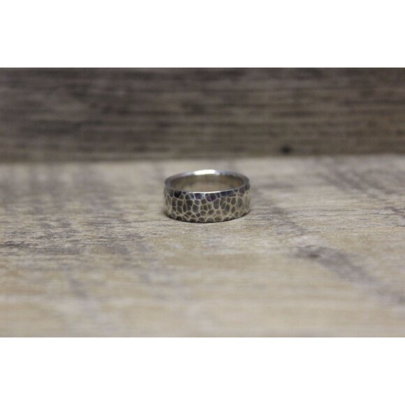 David Tishbi sterling silver handmade hammered band ring‎ 7.5 - 8 - Picture 2 of 11